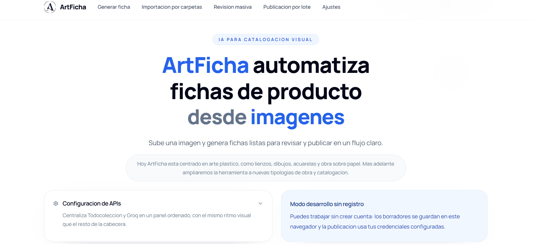 ArtFicha — Catalogación comercial de obras de arte